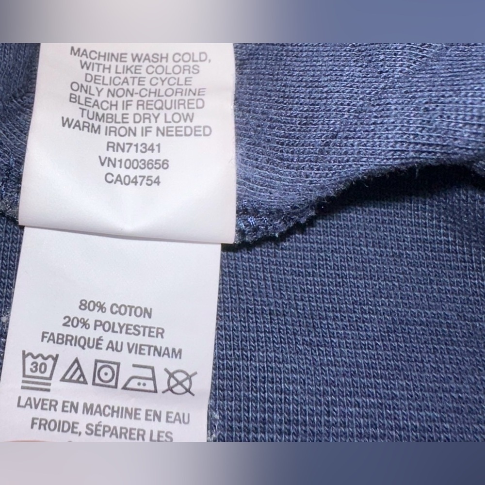 L.L. Bean Quilted Snap Pullover Sweatshirt Navy Blue Size Large - Picture 8 of 10